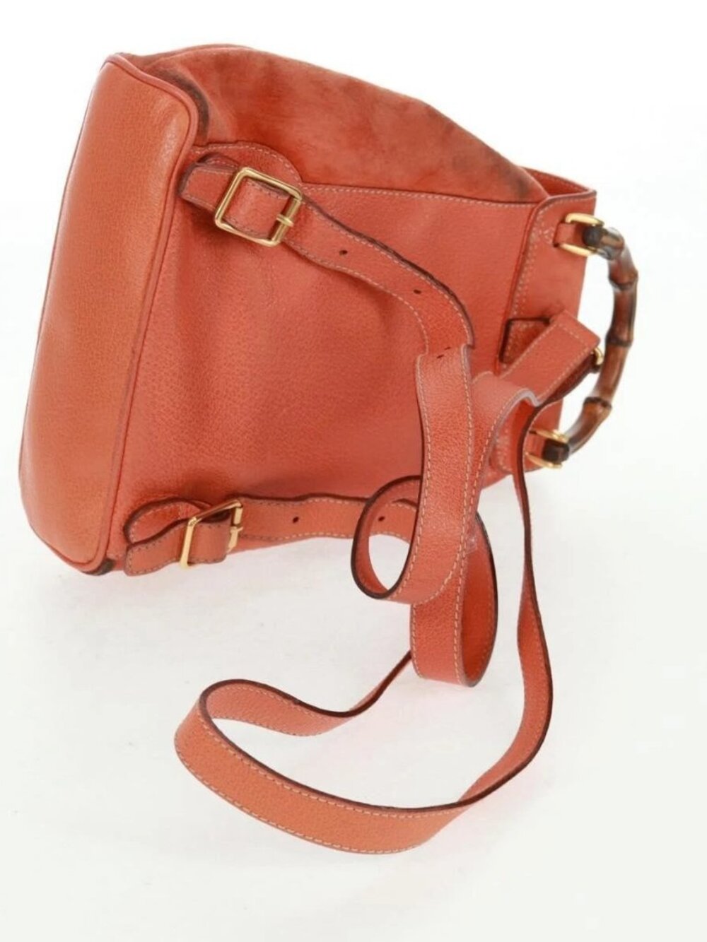 GUCCI Bamboo Backpack Suede Orange Gold 003 58 0030 Auth 159296 - Picture 9 of 16